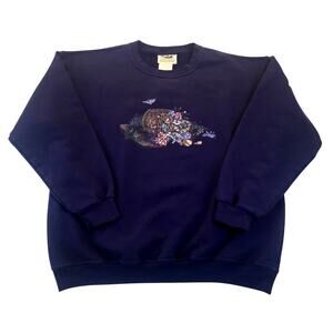 Northern Reflections Vintage Blue Basket Flowers Butterfly L